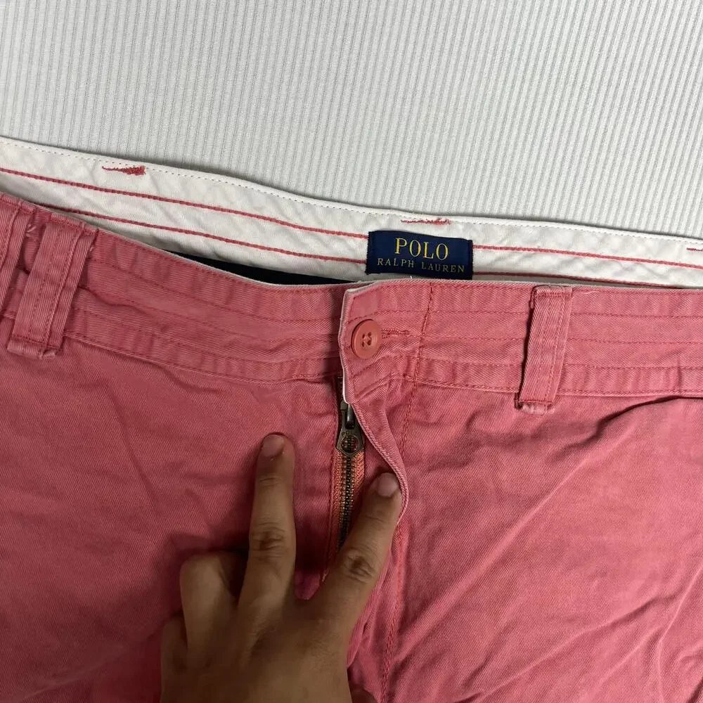 Polo Ralph Lauren Shorts Mens 44 Pink Cargo Chino Classic Fit 12 Inseam Canvas